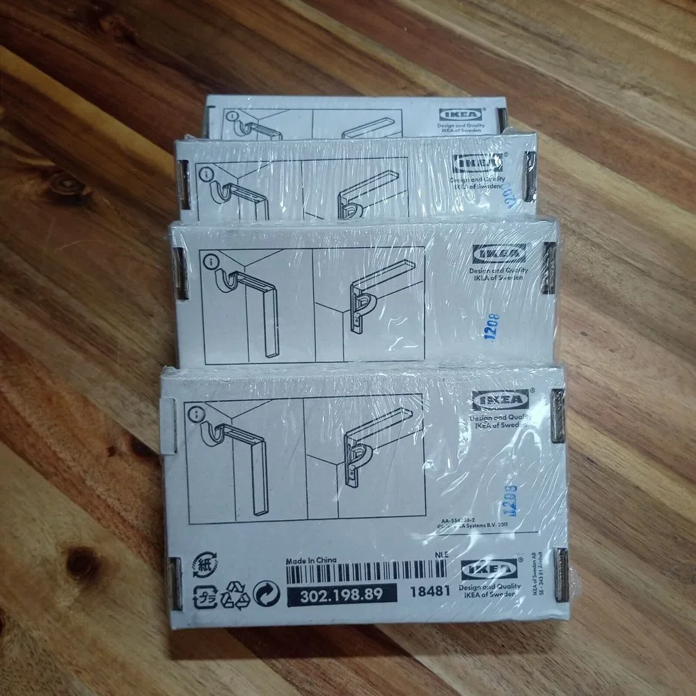IKEA Betydlig Ceiling Bracket Curtain‎ Rod Holder White 302.198.89 Set of 4